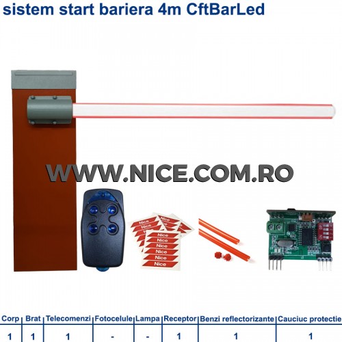 Sistem Start Bariera Automata Acces Parcare Tip Semafor 4m CftBarLed